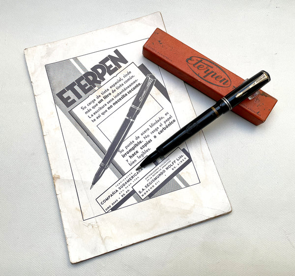 Antique Eterpen 1st BP by Ladislao Biro w/Box & Advertising, Argentina (CM1120)