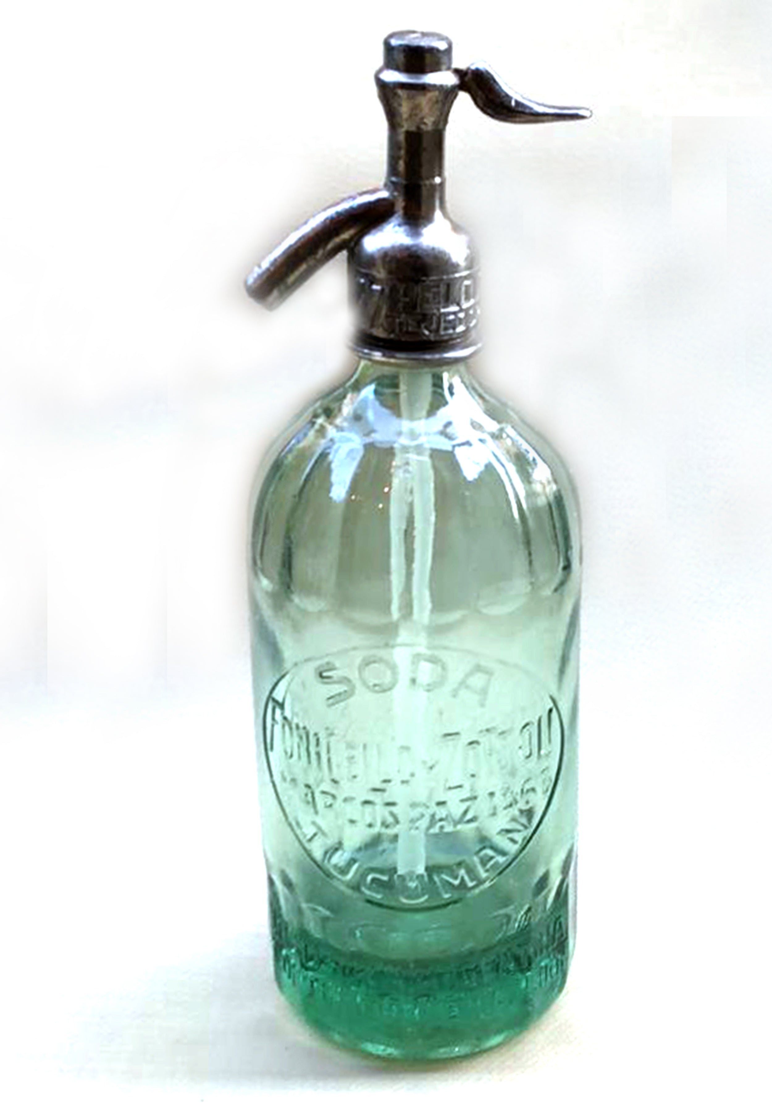 Antique Soda Siphon Pressed Glass Bottle w/Foniciello & Zottoli Adv.  (CM625)